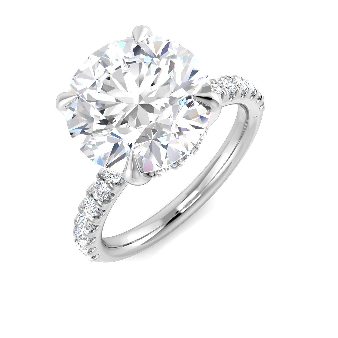 Engagement Lab-Grown Diamond Ring 5.45ct–5.46ct – SR5840 – 18k White Gold