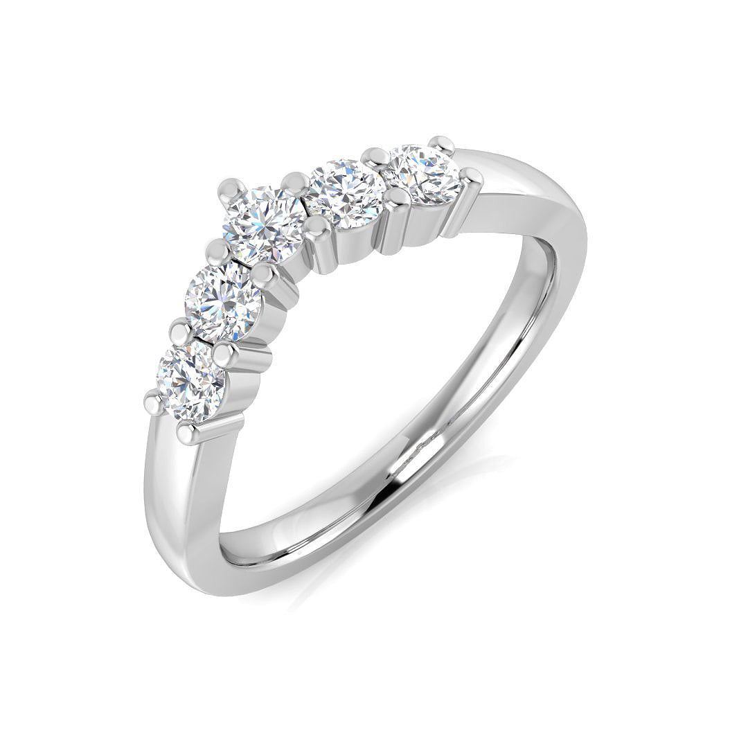 Wishbone Diamond Ring 0.41ct – XYR11823 – 18k White Gold