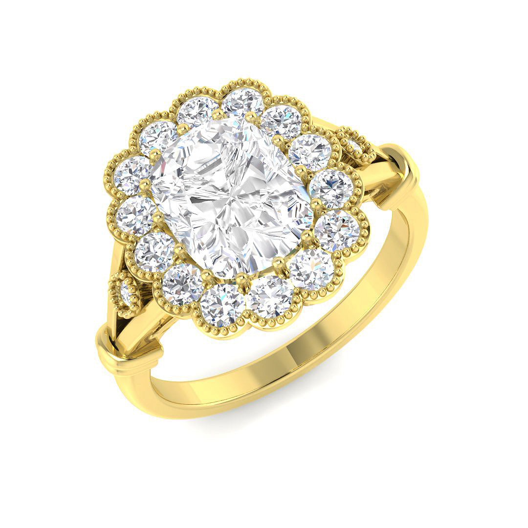 Vintage Lab-Grown Diamond Ring 2.68ct–2.75ct – SR7272 – 18k Yellow Gold