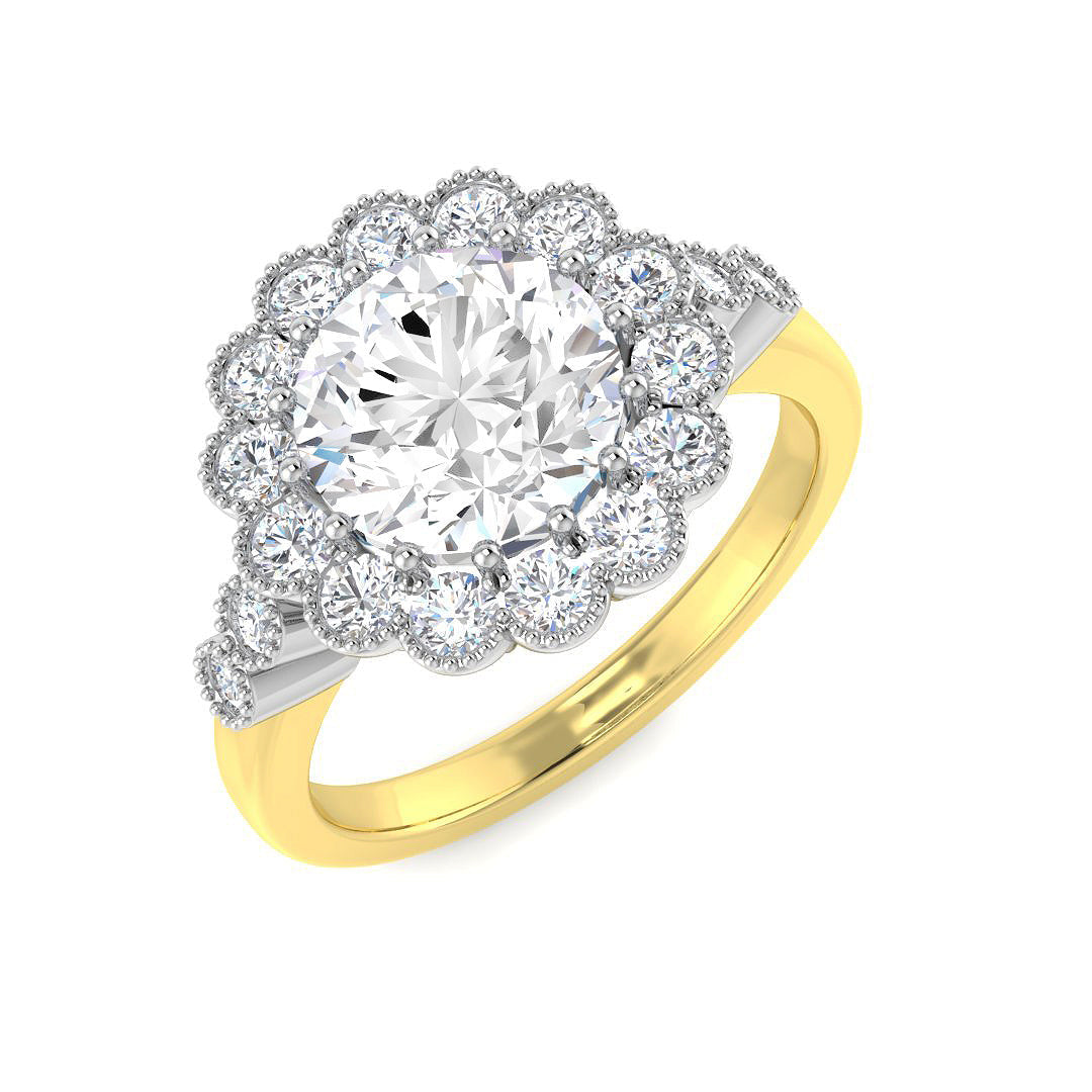Vintage Diamond Ring 1.27ct–3.94ct – SR7360 – 18k Yellow Gold