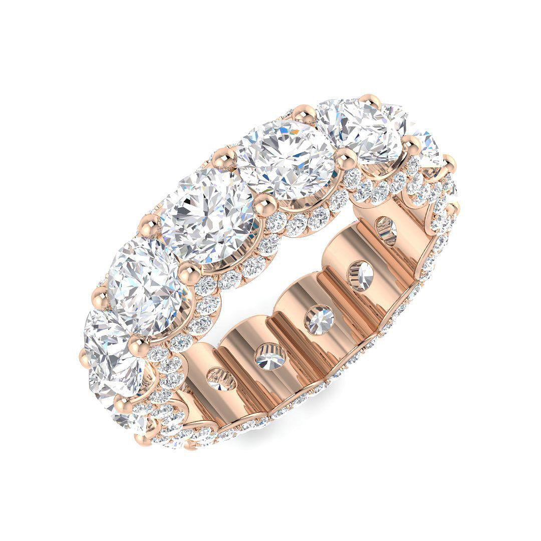 Full Eternity Diamond Ring 6.04ct–15.42ct – SR4683 – 18k Rose Gold