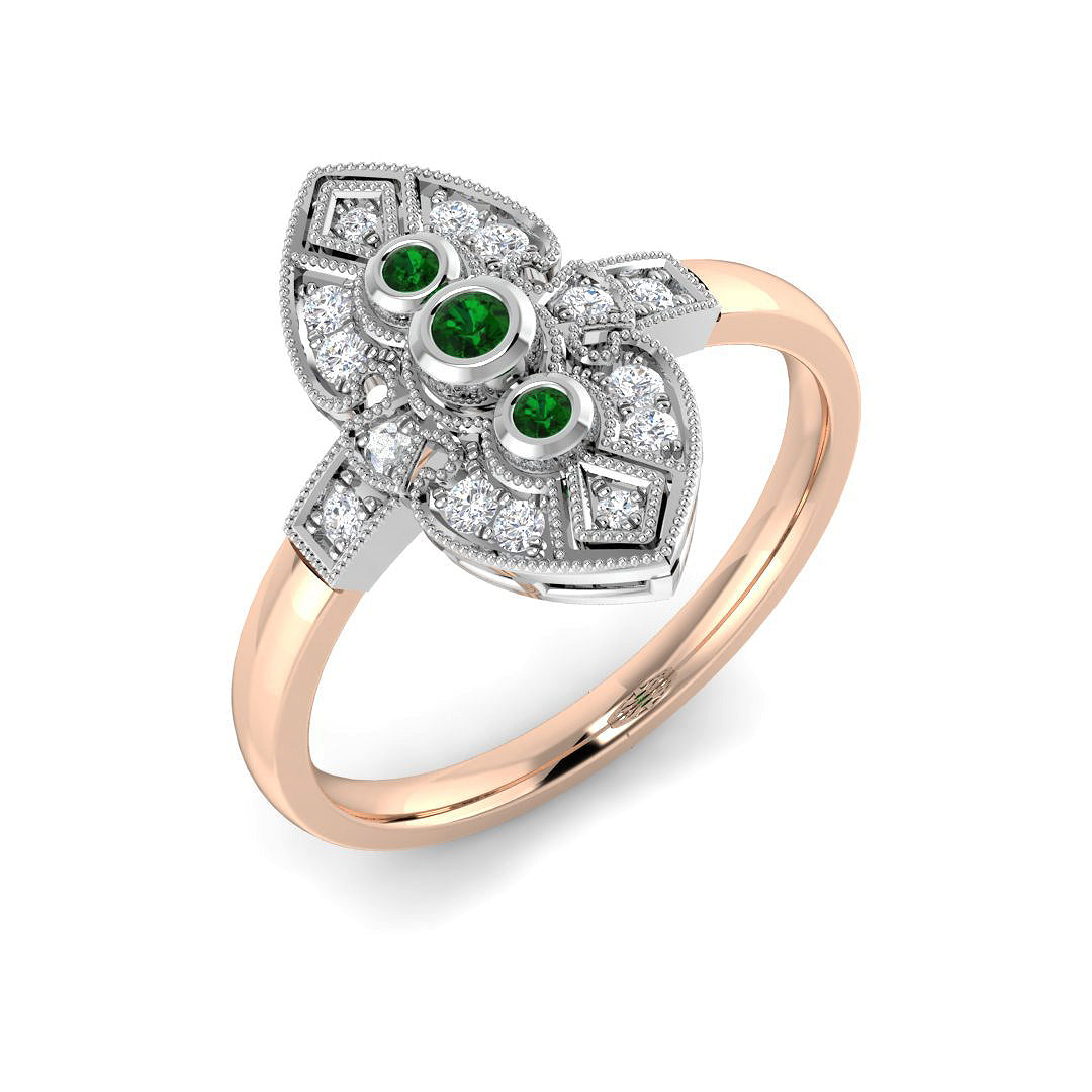 Vintage Diamond Ring 0.19ct–0.42ct – SR4593~EM – 18k Rose Gold