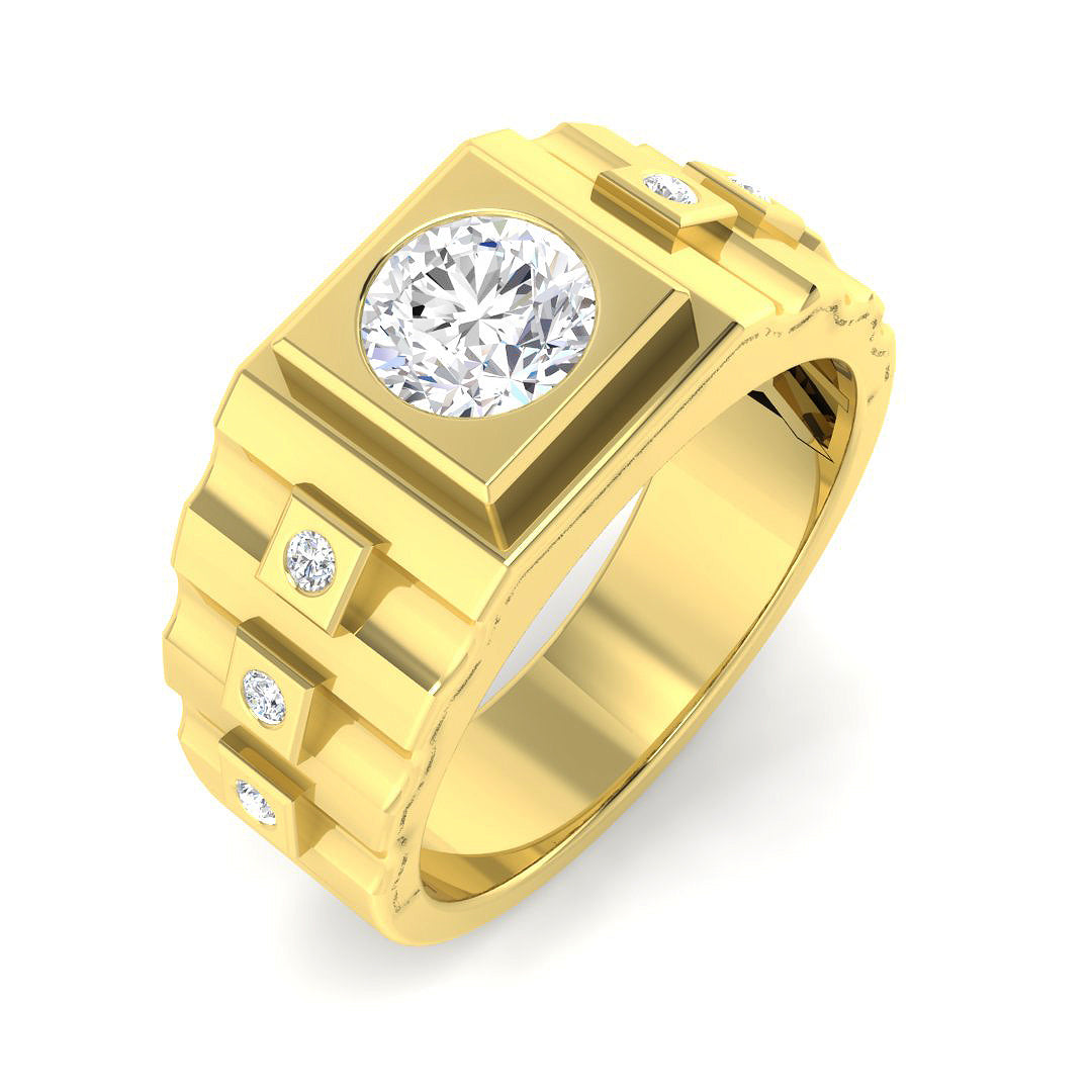 Signet Lab-Grown Diamond Ring 1.13ct–1.16ct – SR5601 – 18k Yellow Gold
