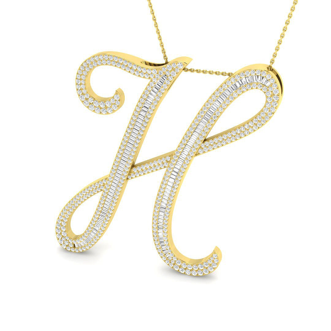 Initials Diamond Ring 2.44ct–3.7ct – SP5867-H – 18k Yellow Gold