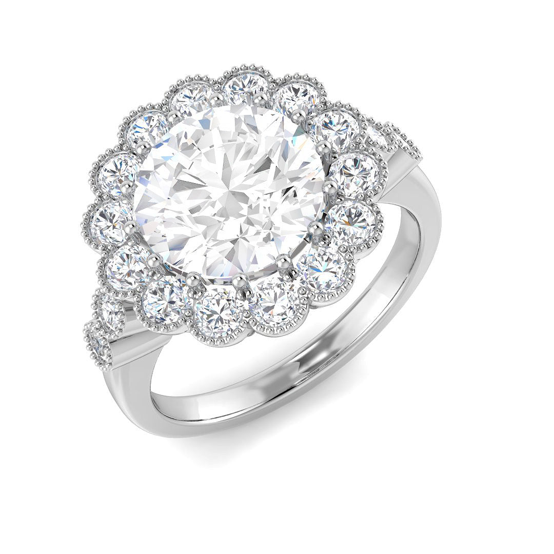 Vintage Diamond Ring 1.27ct–3.94ct – SR7360 – 18k White Gold
