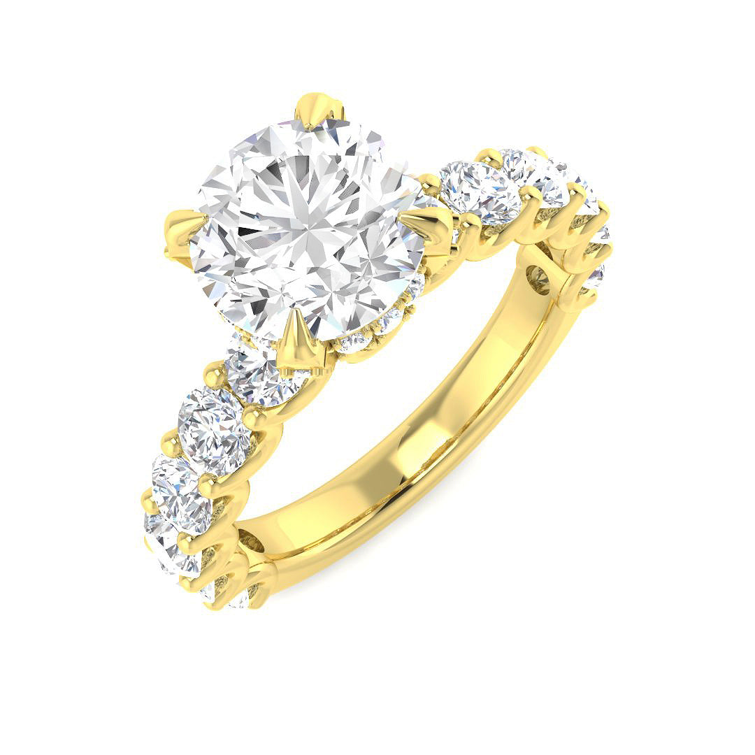 Engagement Lab-Grown Diamond Ring 3.77ct–7.87ct – SR4678 – 18k Yellow Gold