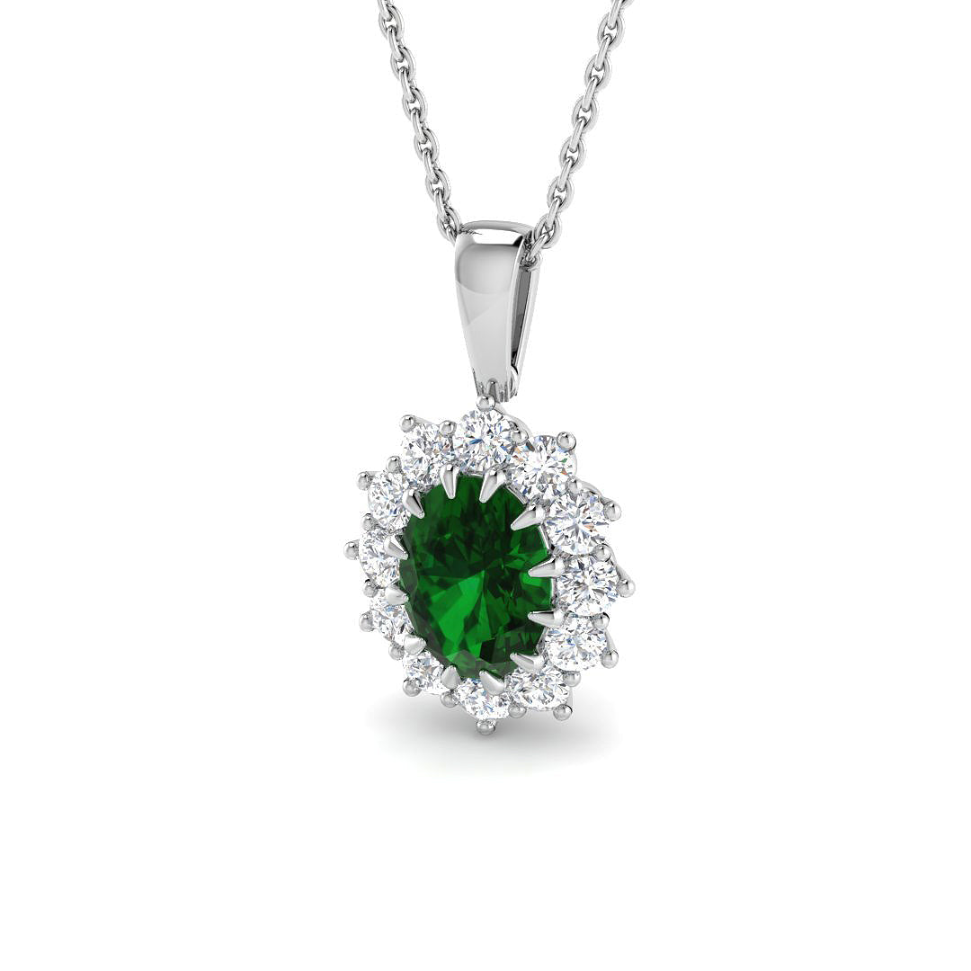 Emerald Lab-Grown Diamond Ring 1.64ct – SP7107~COEM – 18k White Gold