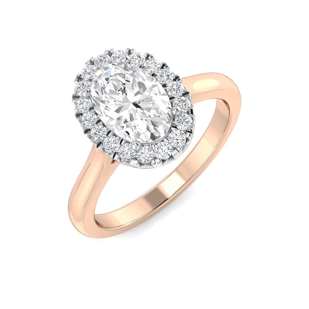 Halo Lab-Grown Diamond Ring 1.21ct–1.23ct – SR4891 – 18k Rose Gold
