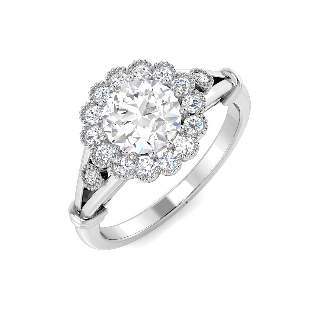 Vintage Diamond Ring 1.21ct–3.76ct – SR7352 – 18k White Gold