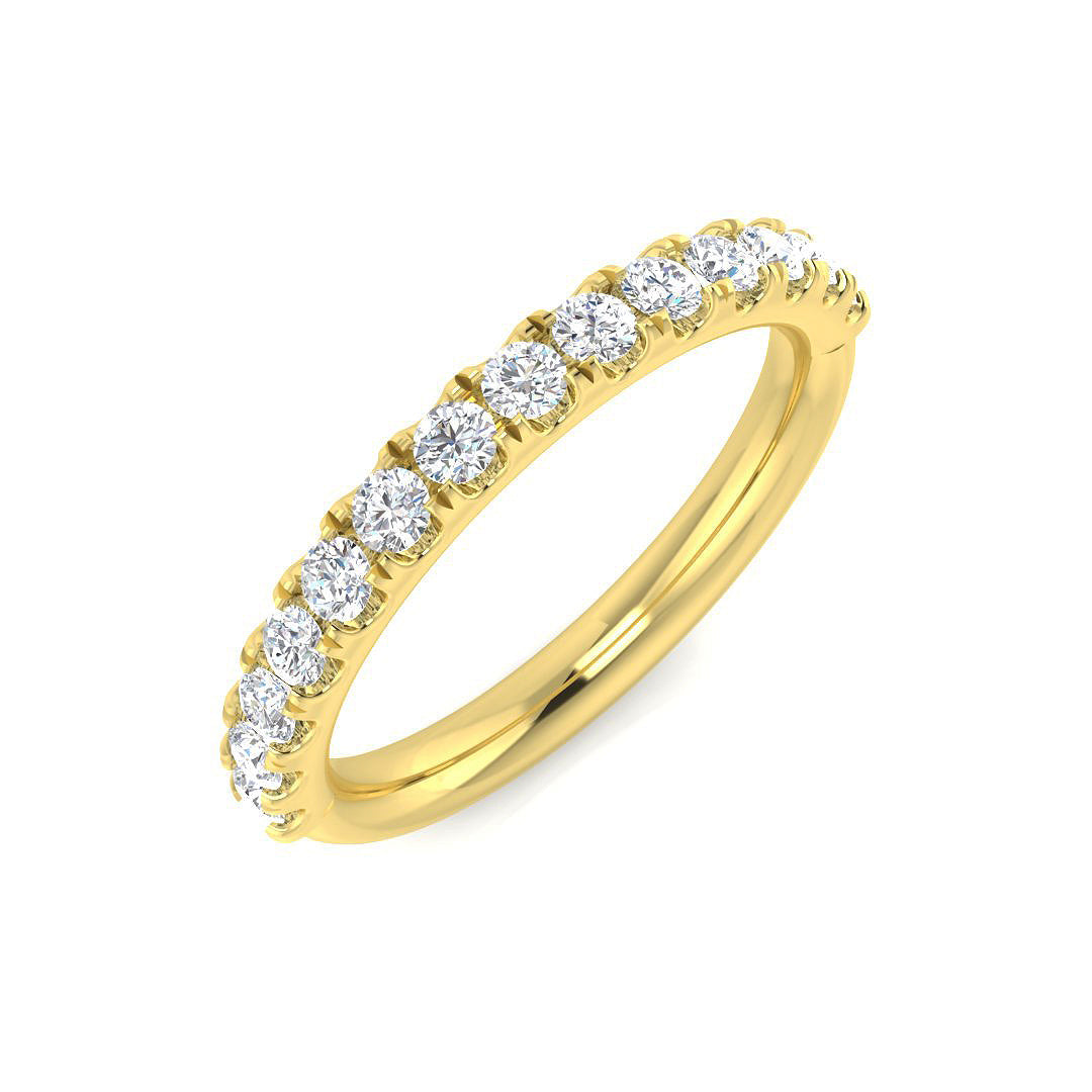 Half Eternity Diamond Ring 0.48ct–0.5ct – SR3691 – 18k Yellow Gold