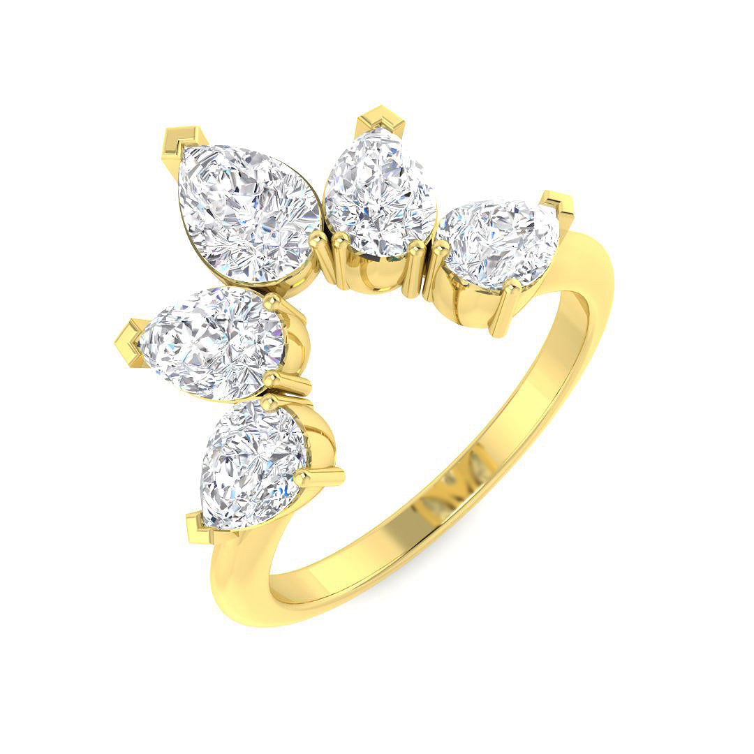 Wishbone Diamond Ring 0.79ct–1.98ct – SR798 – 18k Yellow Gold