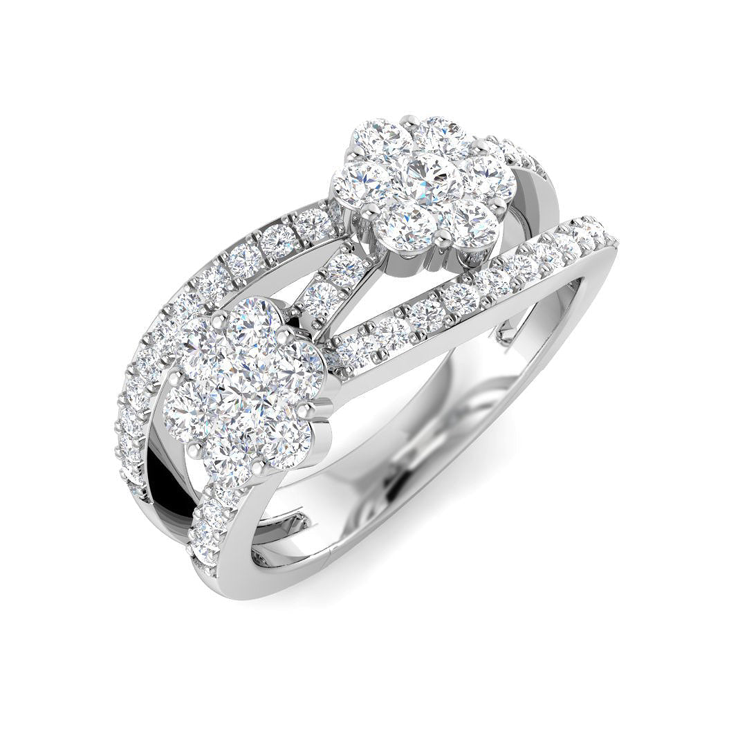 Fancy Diamond Ring 0.78ct – SR1612 – 18k White Gold