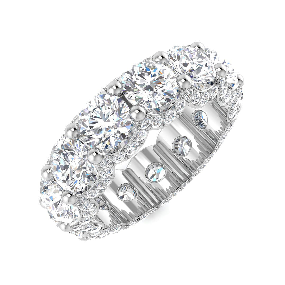 Full Eternity Diamond Ring 6.04ct–15.42ct – SR4683 – 18k White Gold