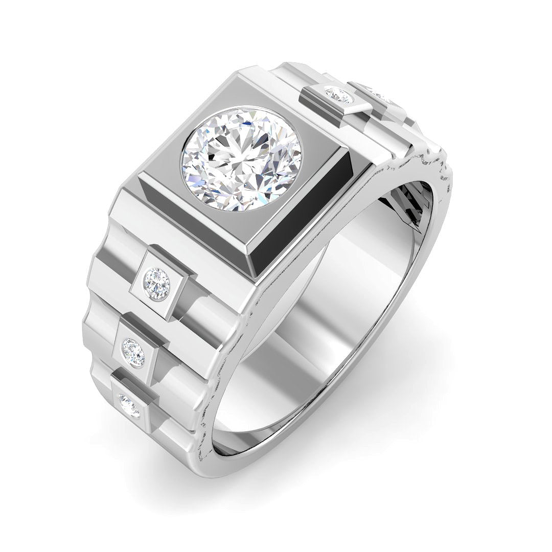 Signet Lab-Grown Diamond Ring 1.13ct–1.16ct – SR5601 – 18k White Gold