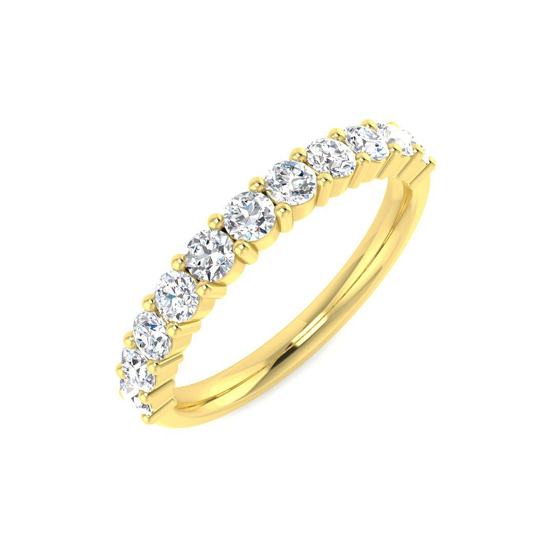 Half Eternity Diamond Ring 0.76ct – SR6557 – 18k Yellow Gold
