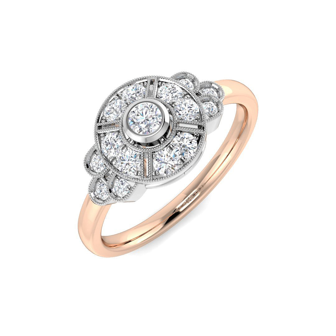 Vintage Diamond Ring 0.32ct–0.74ct – SL9158 – 18k Rose Gold