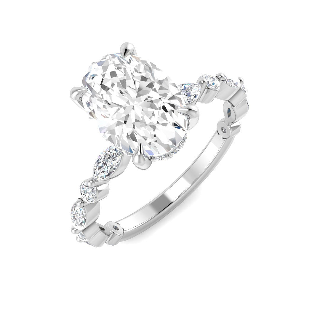 Engagement Lab-Grown Diamond Ring 1.41ct–3.99ct – SR4628 – 18k White Gold