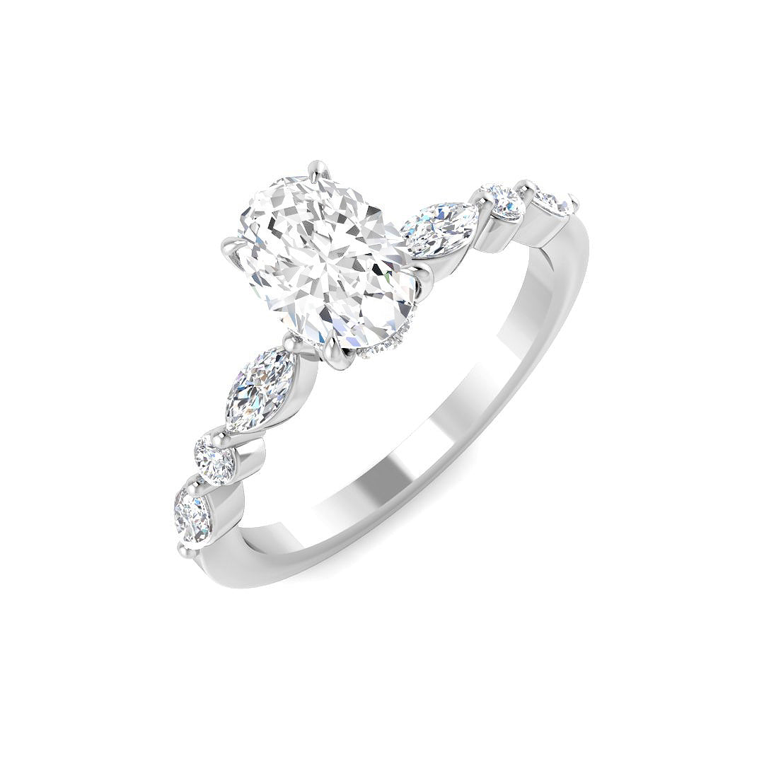 Engagement Lab-Grown Diamond Ring 1.41ct–3.99ct – SR4628 – 18k White Gold