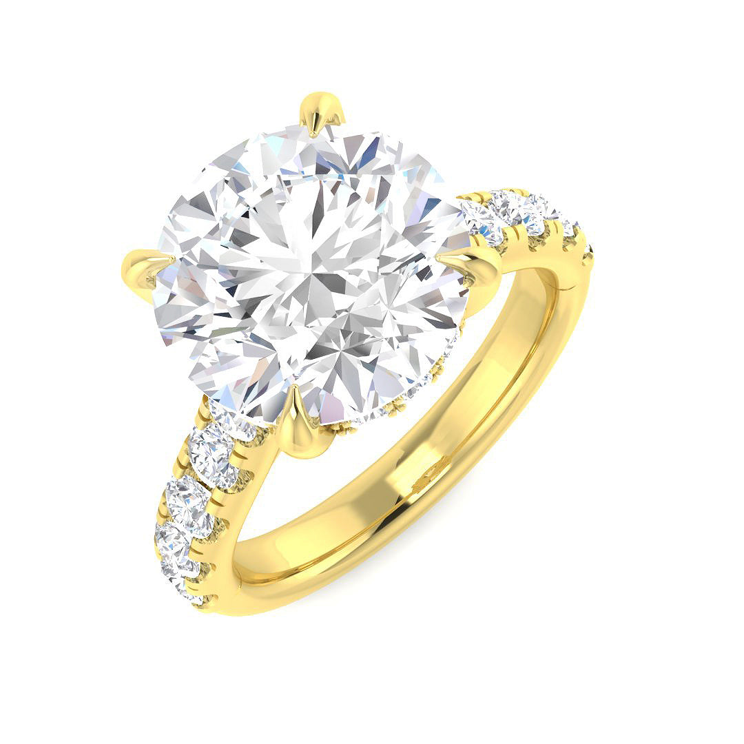 Engagement Lab-Grown Diamond Ring 5.94ct–5.97ct – SR5599 – 18k Yellow Gold