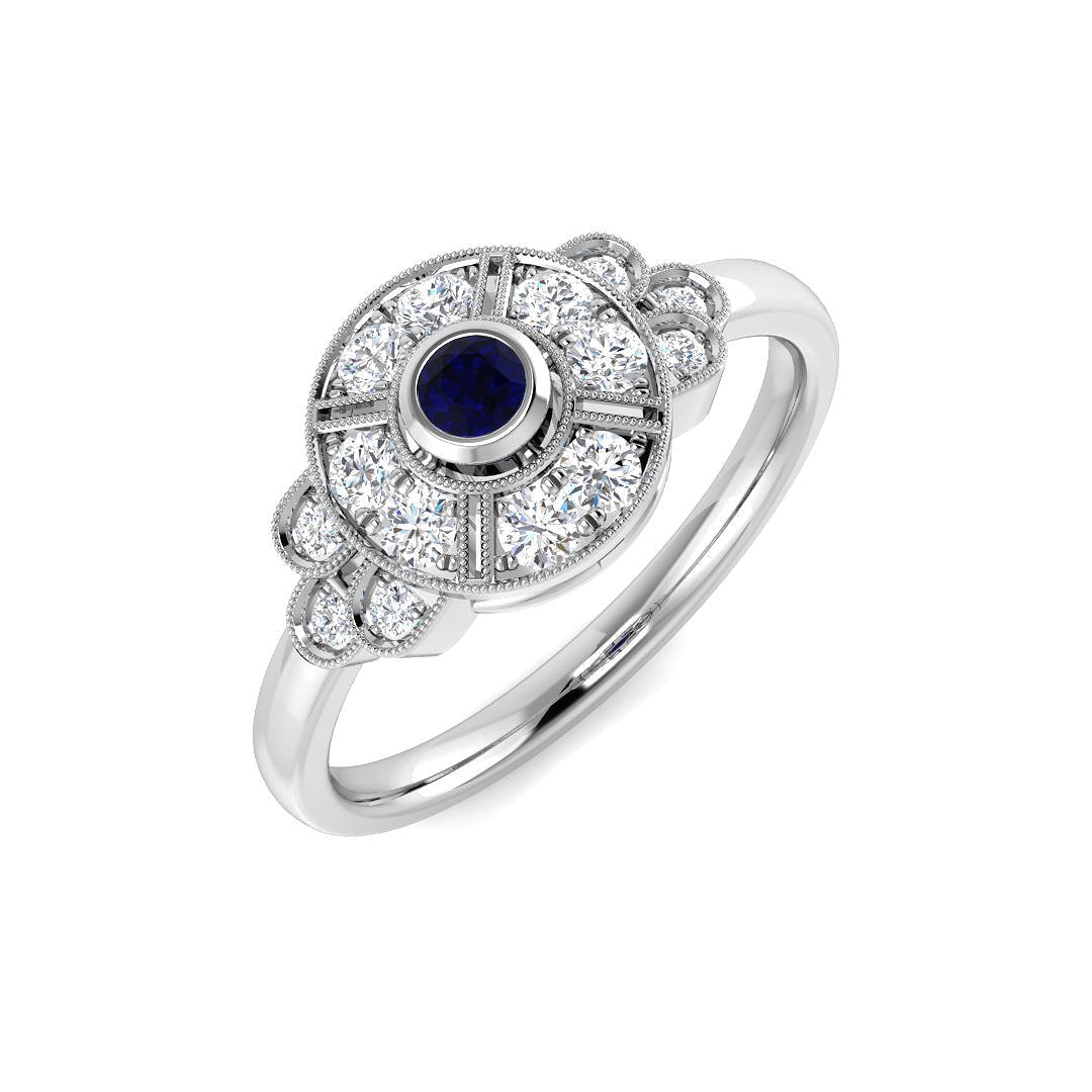 Vintage Diamond Ring 0.34ct – SR4705~BS – 18k White Gold