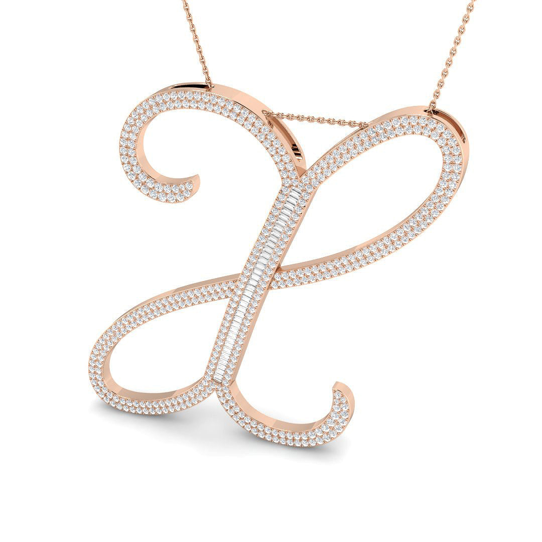Initials Diamond Ring 1.89ct–2.54ct – SP5867-X – 18k Rose Gold