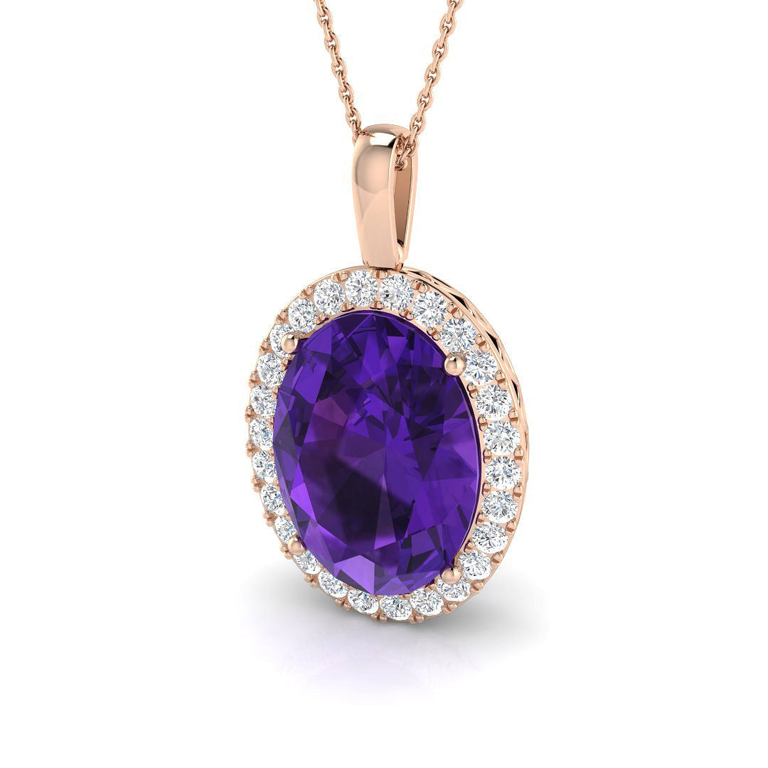 Amethyst Diamond Ring 12.36ct – SP5281~AME – 18k Rose Gold