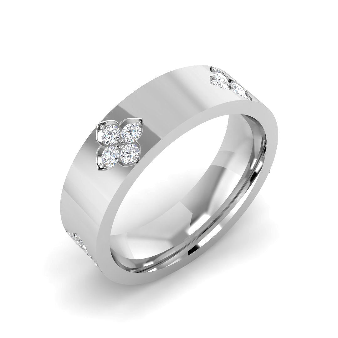 Fancy Diamond Ring 0.29ct–0.38ct – SR6077 – 18k White Gold