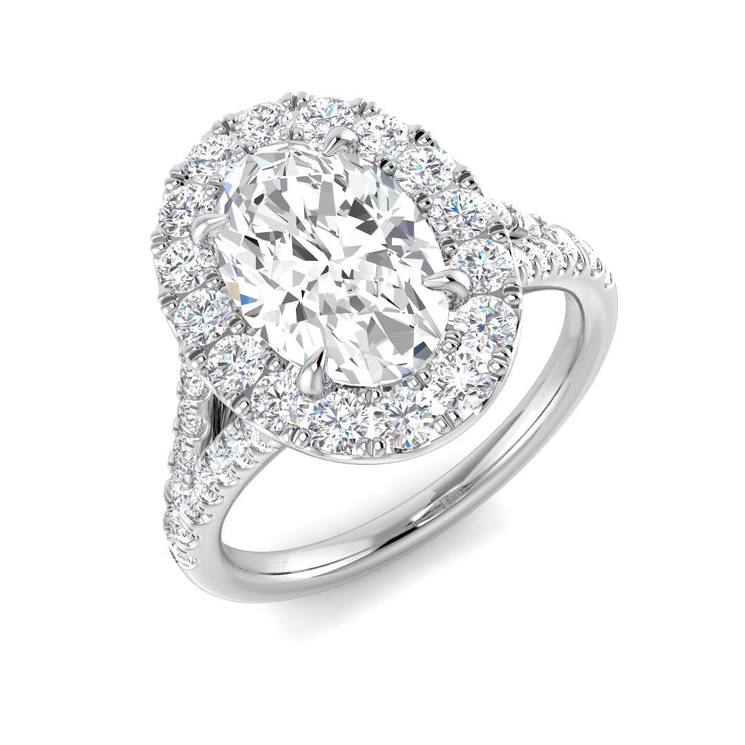Halo Lab-Grown Diamond Ring 1.16ct–4.78ct – SR3784 – 18k White Gold