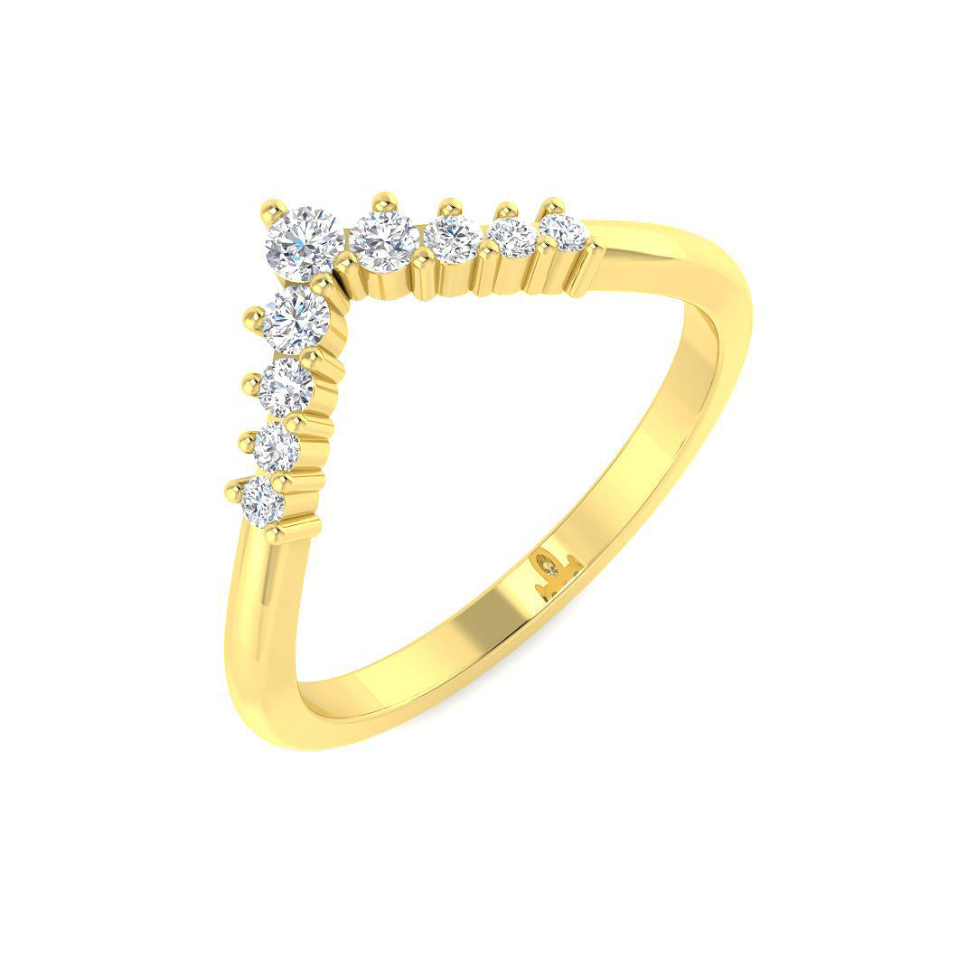 Wishbone Diamond Ring 0.19ct – SR7717 – 18k Yellow Gold