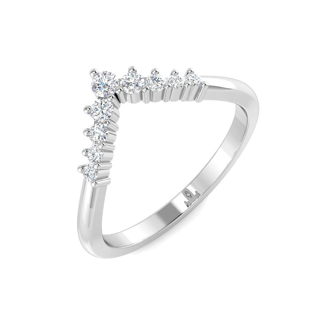 Wishbone Diamond Ring 0.19ct – SR7717 – 18k White Gold