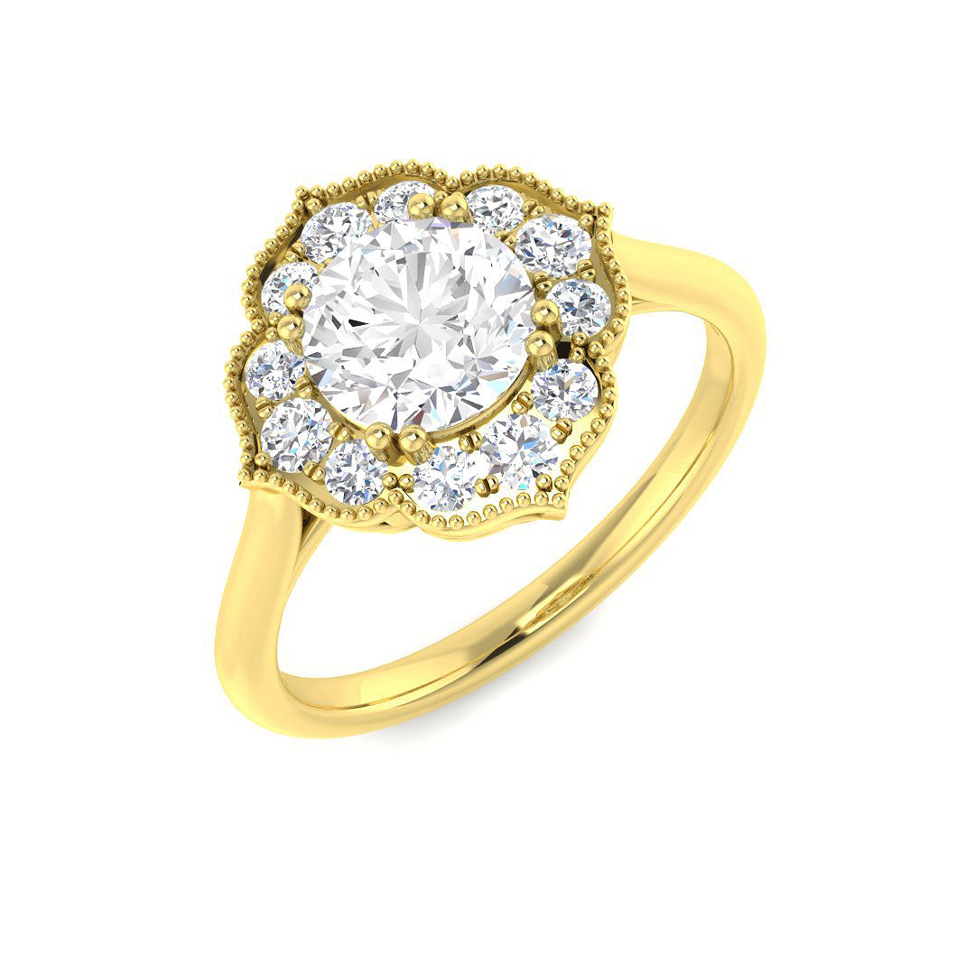 Vintage Diamond Ring 1.39ct–3.57ct – SR7356 – 18k Yellow Gold