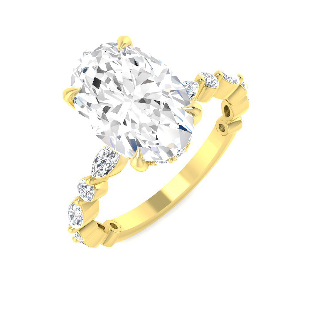 Engagement Lab-Grown Diamond Ring 1.41ct–3.99ct – SR4628 – 18k Yellow Gold