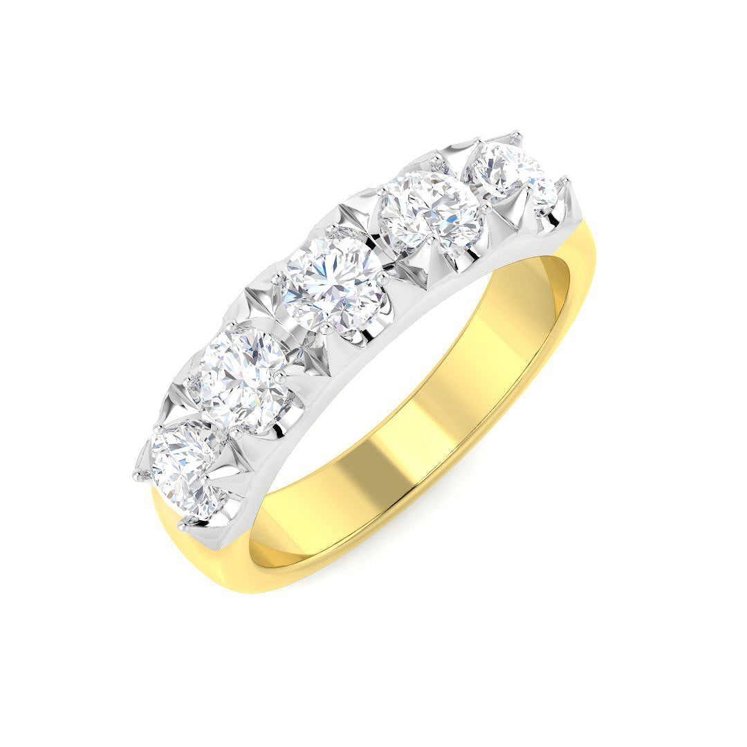 Five Stone Diamond Ring 0.72ct – SR6071 – 18k Yellow Gold