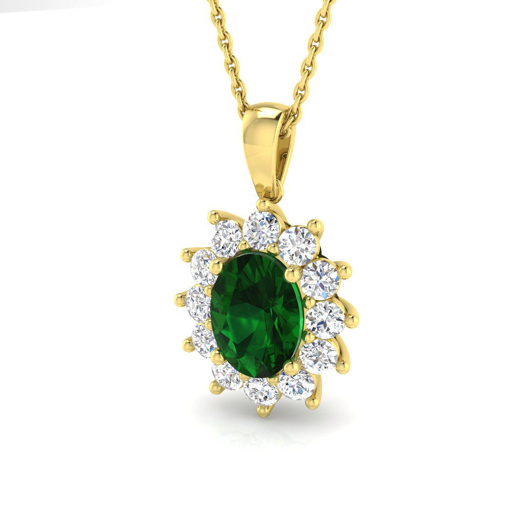 Emerald Diamond Ring 0.94ct–3.8ct – SP4459~EM – 18k Yellow Gold