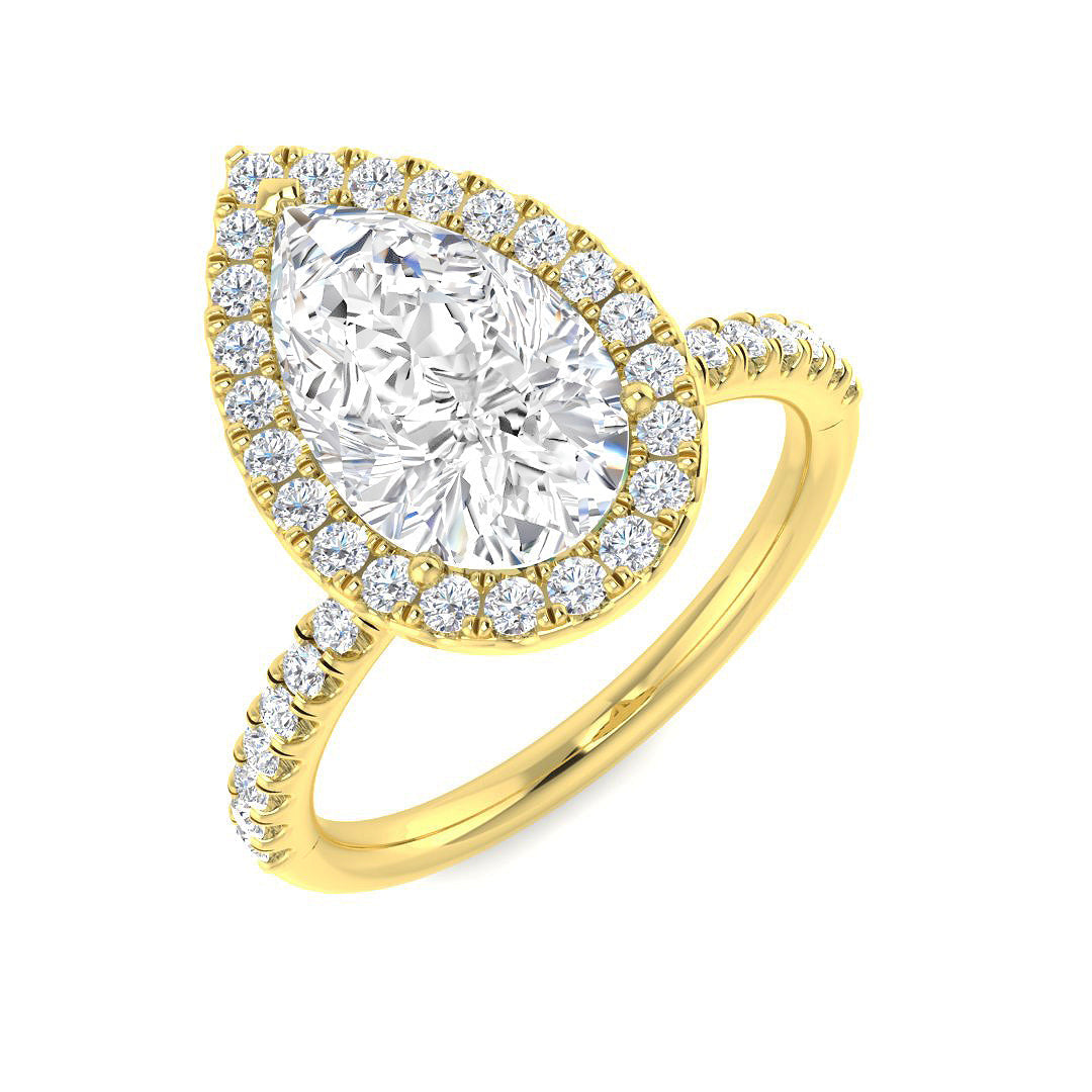 Halo Diamond Ring 0.55ct–5.71ct – SR530 – 18k Yellow Gold