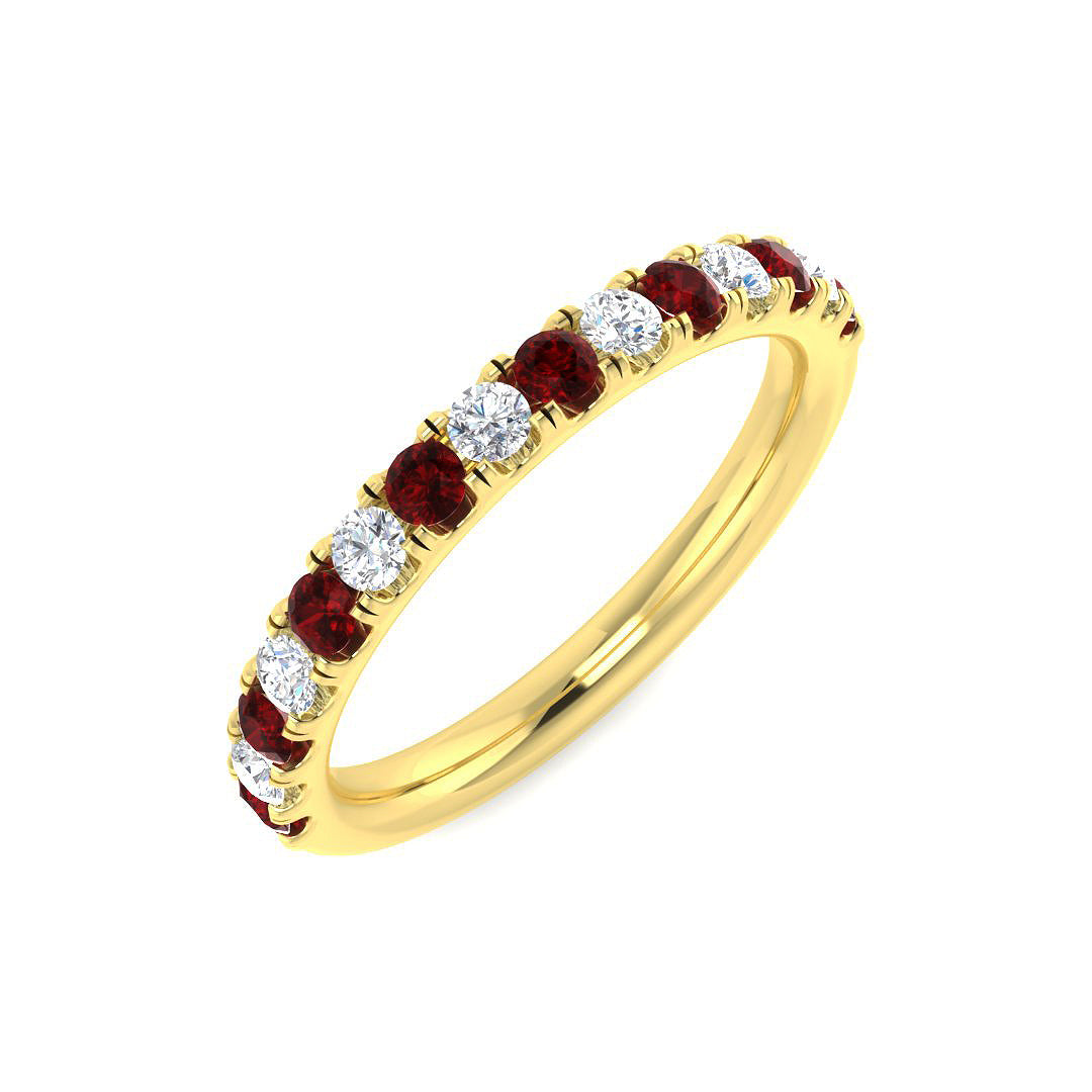 Half Eternity Diamond Ring 0.5ct–0.6ct – SR7945~RY – 18k Yellow Gold
