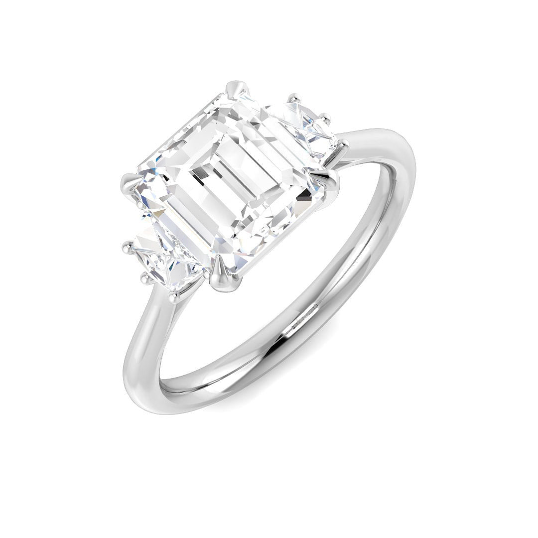 Three Stone Lab-Grown Diamond Ring 2.36ct–3.4ct – SR6984 – 18k White Gold