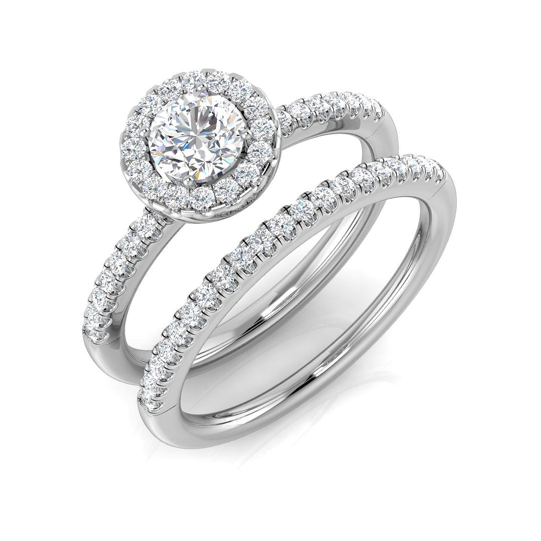 Halo Diamond Ring 0.11ct–0.58ct – BJR0166 – 18k White Gold