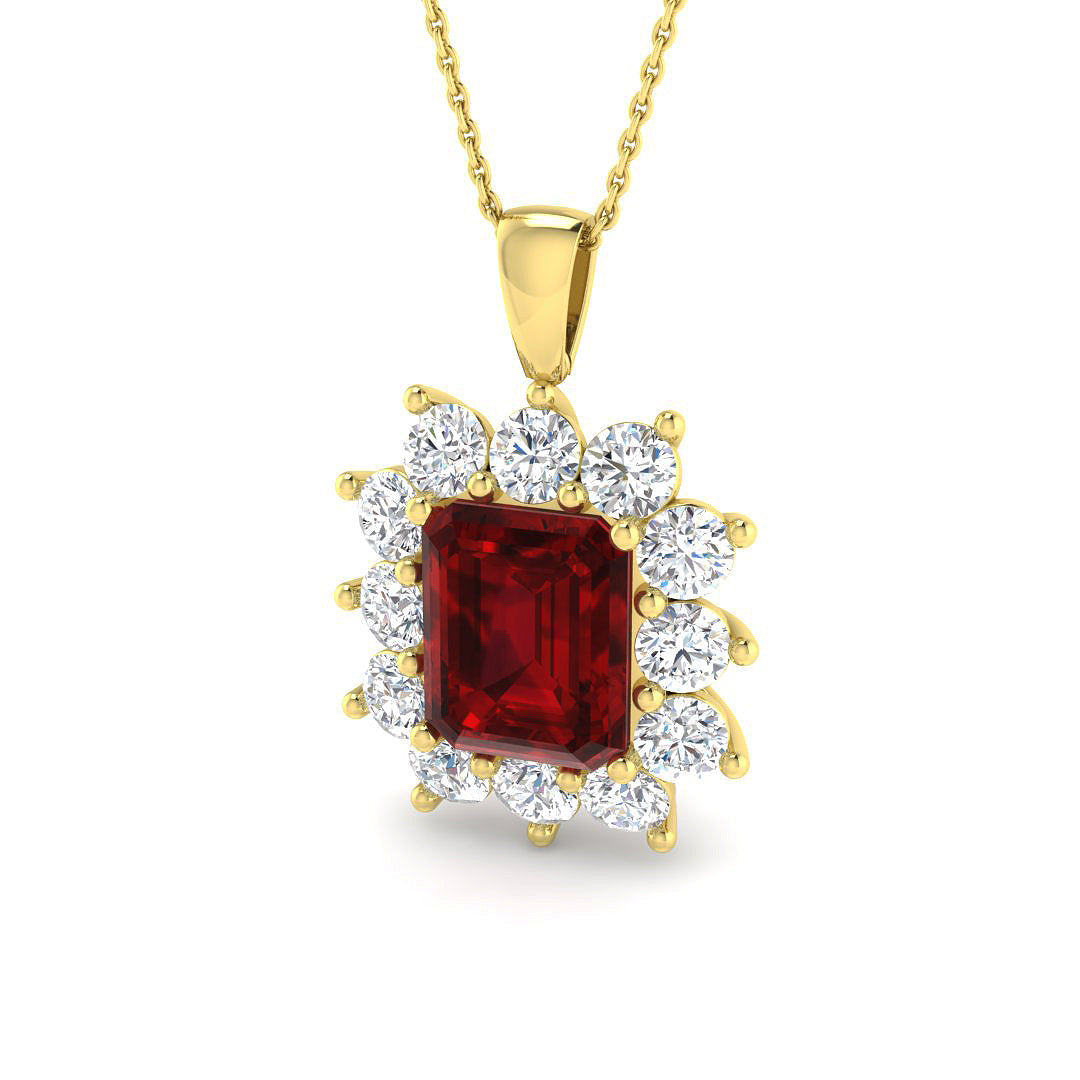 Ruby Lab-Grown Diamond Ring 4.27ct–8.11ct – SP6661~RY – 18k Yellow Gold