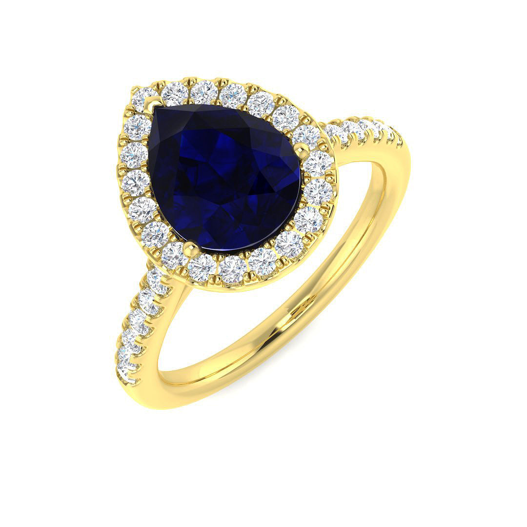 Blue Sapphire Diamond Ring 1.54ct–4.86ct – SR21~BS – 18k Yellow Gold