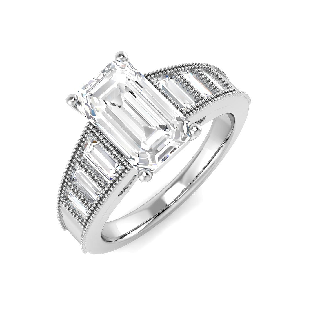 Vintage Lab-Grown Diamond Ring 2.52ct–2.59ct – SR6933 – 18k White Gold