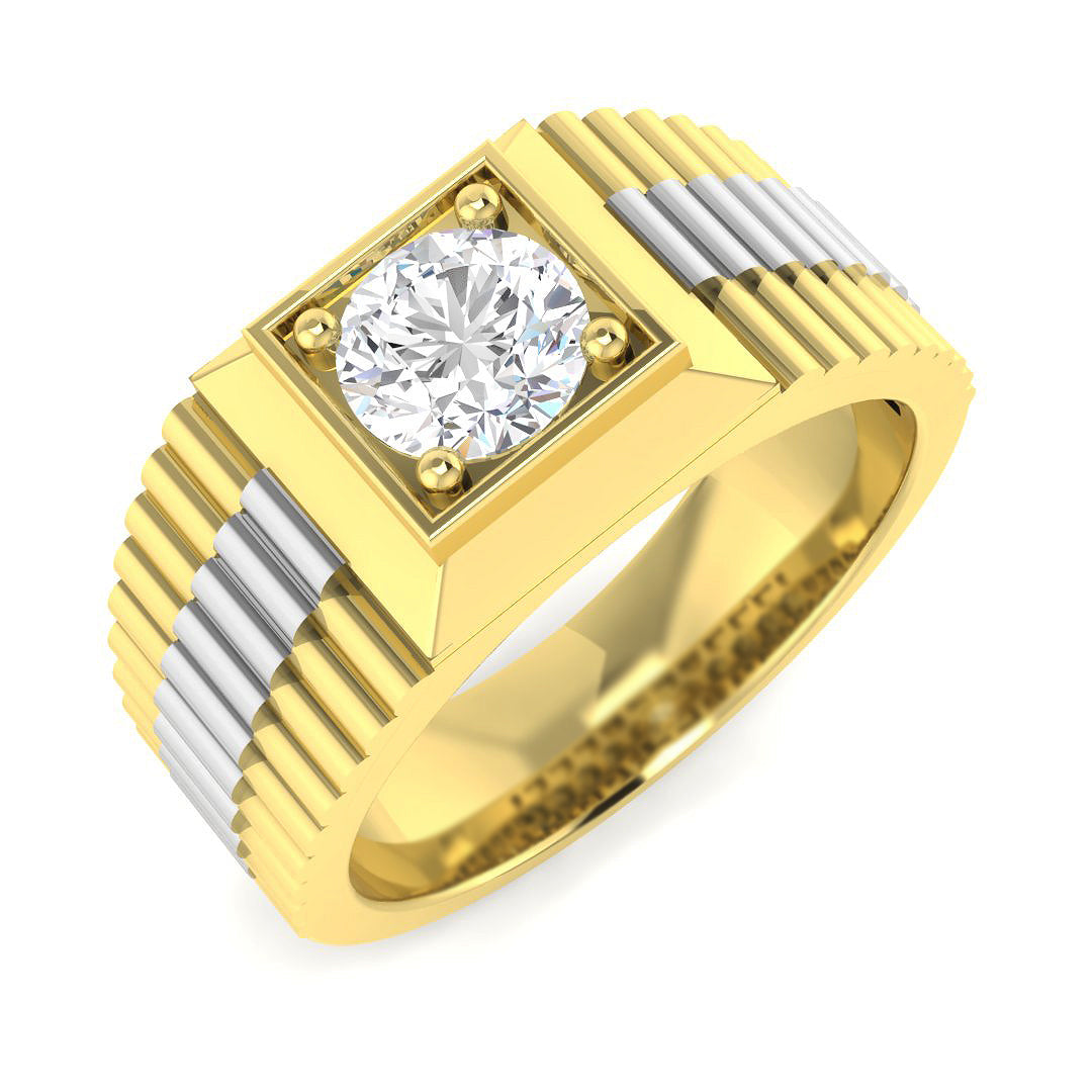 Signet Diamond Ring 0.23ct–1.03ct – SR4462 – 18k Yellow Gold