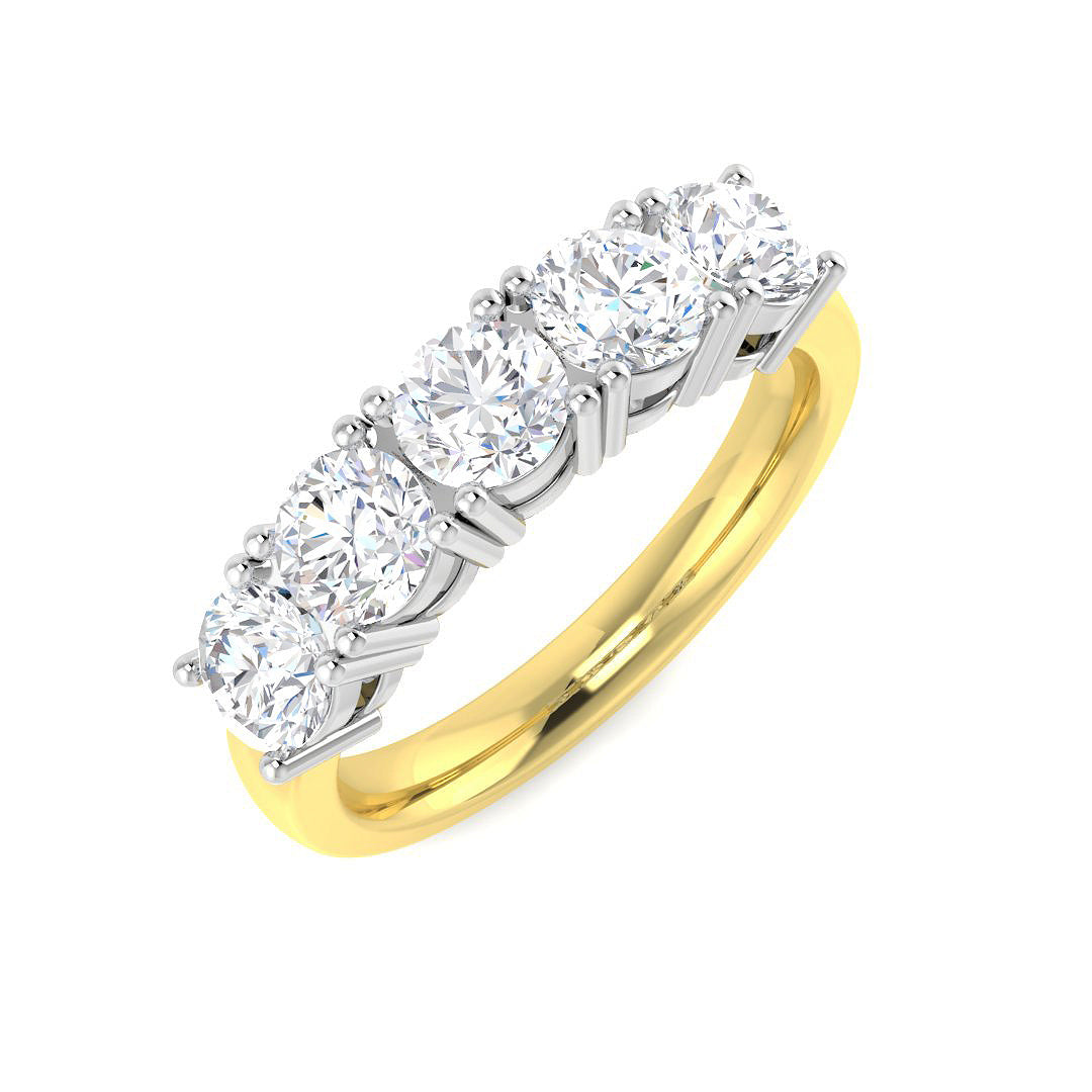 Five Stone Diamond Ring 1.48ct – SR5620 – 18k Yellow Gold