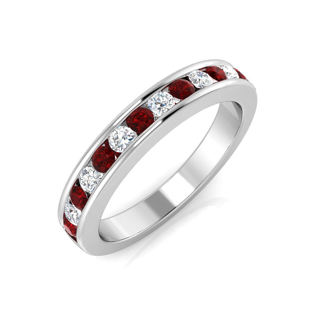 Half Eternity Diamond Ring 0.43ct–1.13ct – BJR0132~RY – 18k White Gold