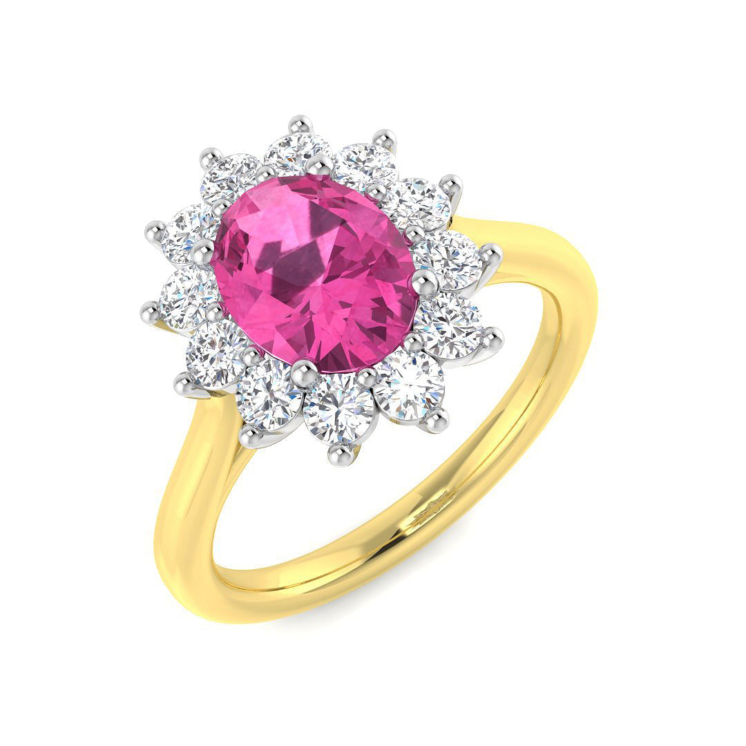 Cluster Lab-Grown Diamond Ring 2.34ct – SR2477~PS – 18k Yellow Gold