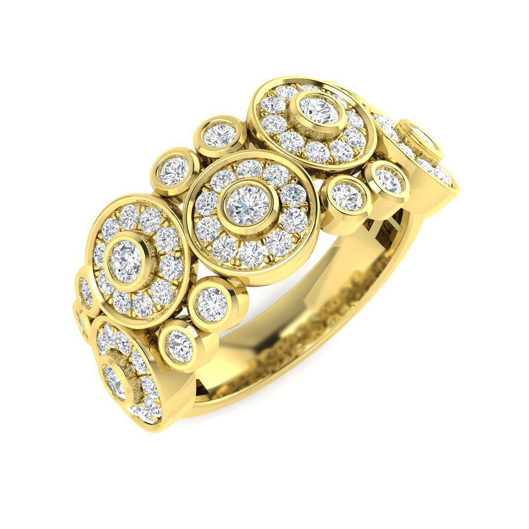 Bubble Diamond Ring 0.96ct–1.37ct – SR4301 – 18k Yellow Gold
