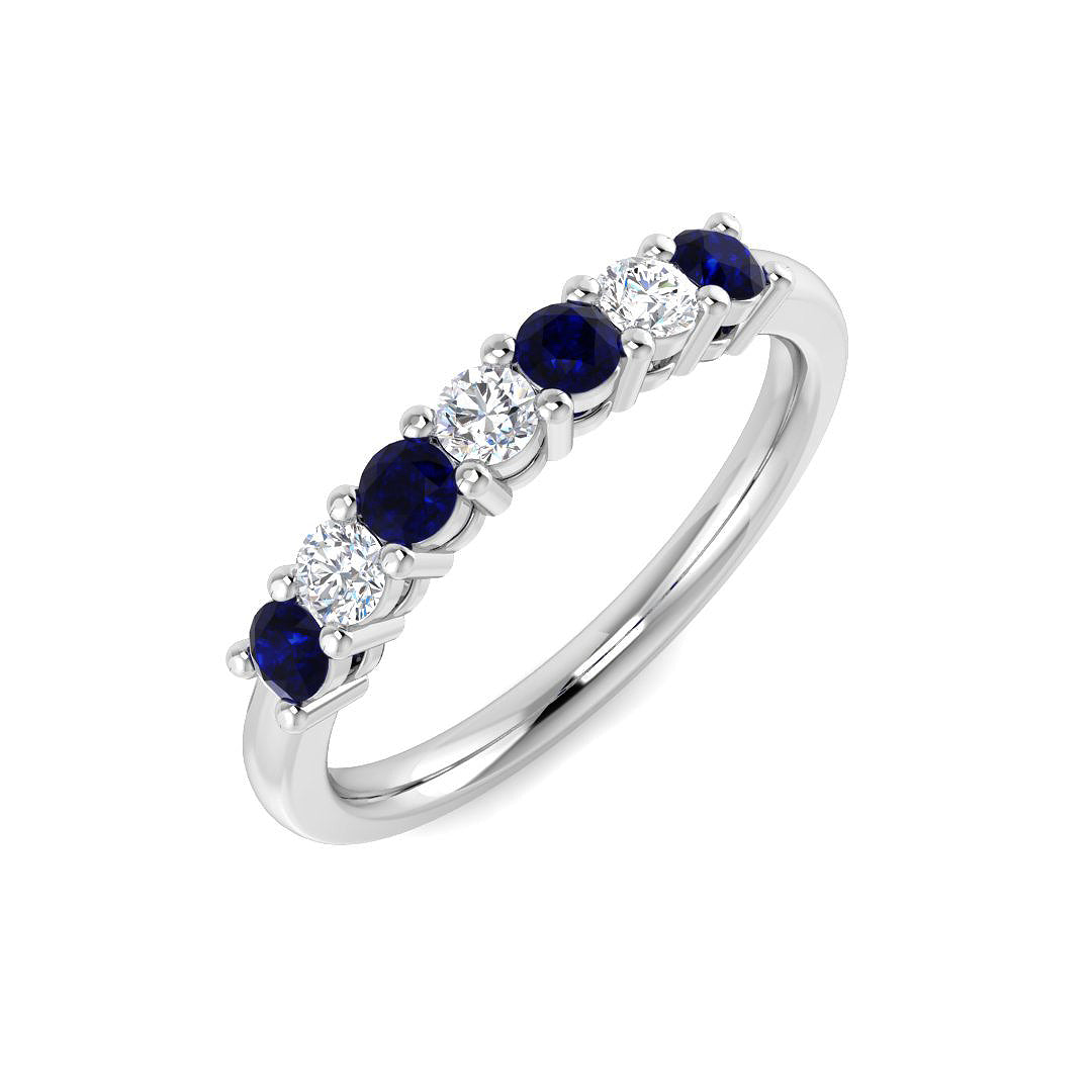 Multi Stone Diamond Ring 0.55ct–0.8ct – SL9059~BS – 18k White Gold