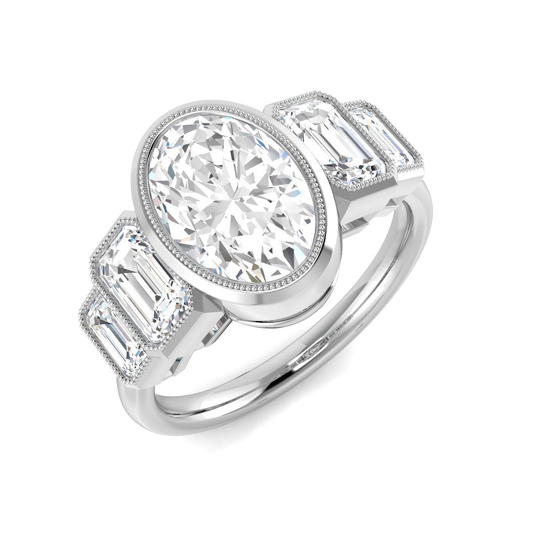 Five Stone Lab-Grown Diamond Ring 1.69ct–3.28ct – SR7012 – 18k White Gold