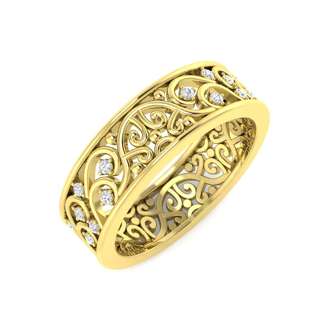 Fancy Diamond Ring 0.1ct – SR5990 – 18k Yellow Gold
