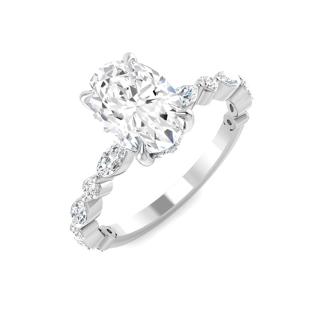 Engagement Lab-Grown Diamond Ring 1.41ct–3.99ct – SR4628 – 18k White Gold